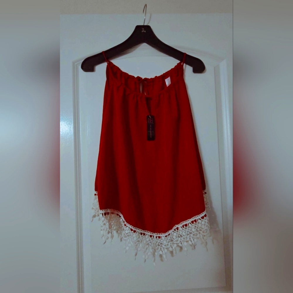 No Boundaries Crochet Trim Tank